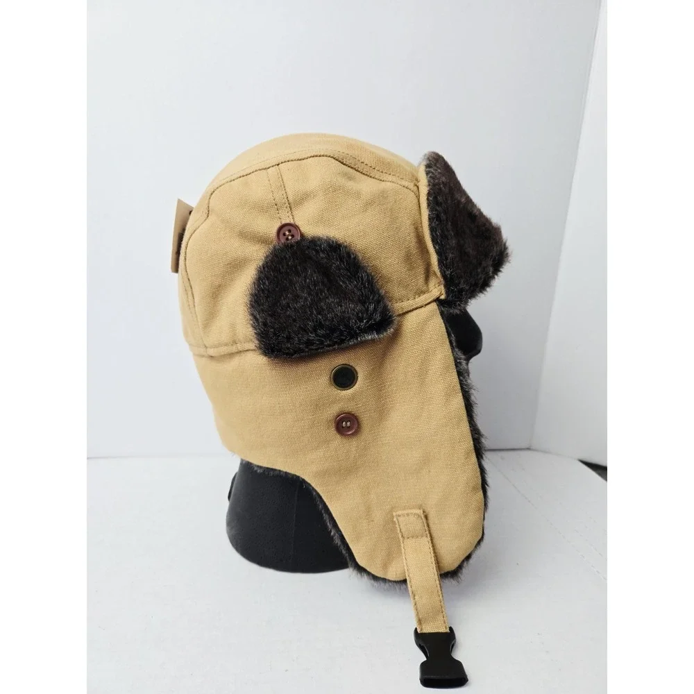 Broner Winter hat Brown ear flaps 41517 brown fuzzy inside NWT one size